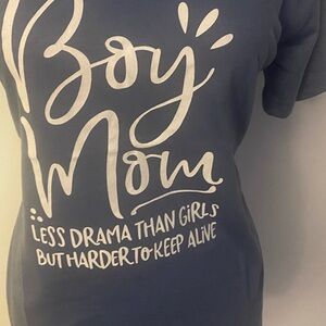 Blue 'Boy Mom' Graphic T-Shirt